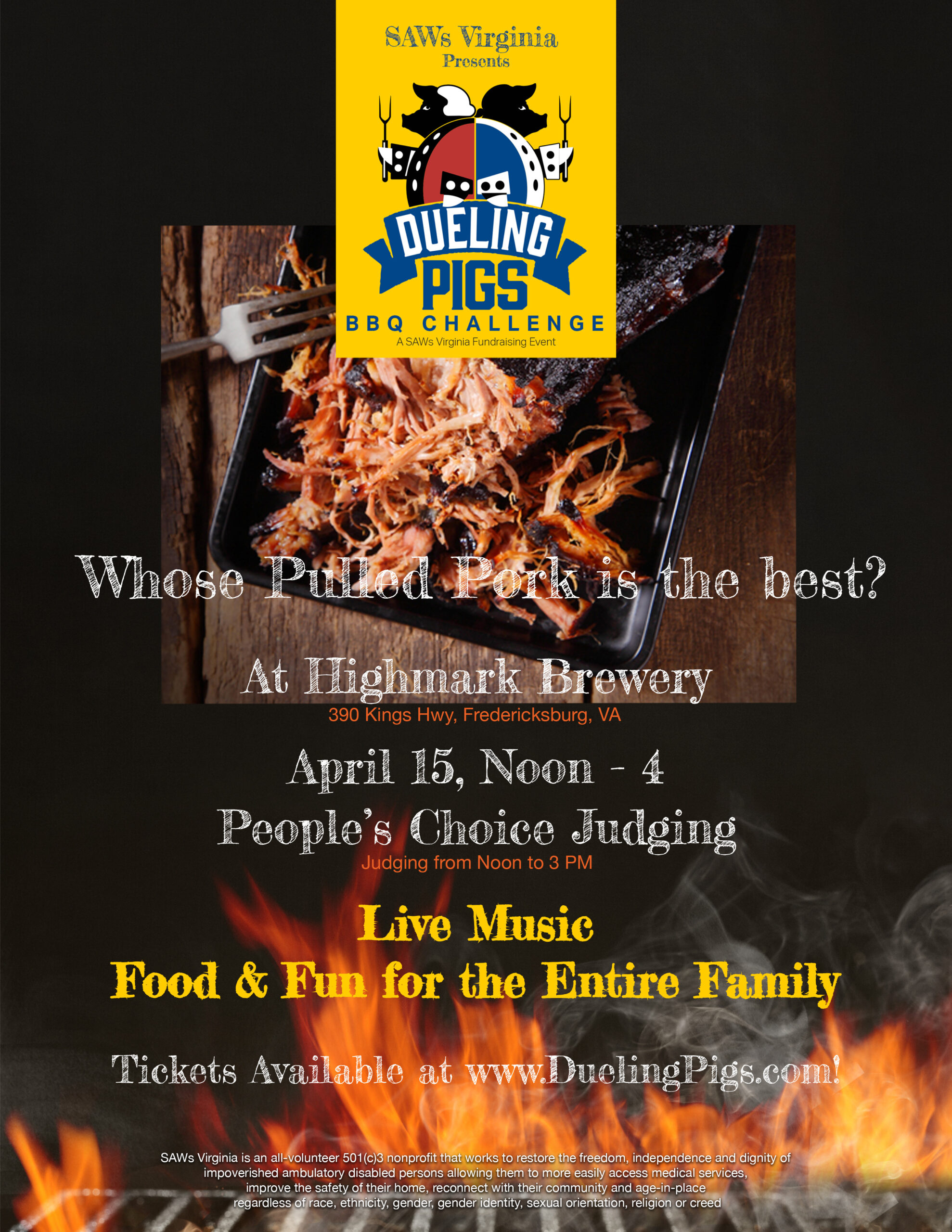 <h1 class="tribe-events-single-event-title">SAW’s Dueling Pigs BBQ Challenge</h1>