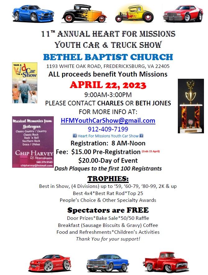 <h1 class="tribe-events-single-event-title">11th Annual Heart for Missions Car & Truck Show</h1>