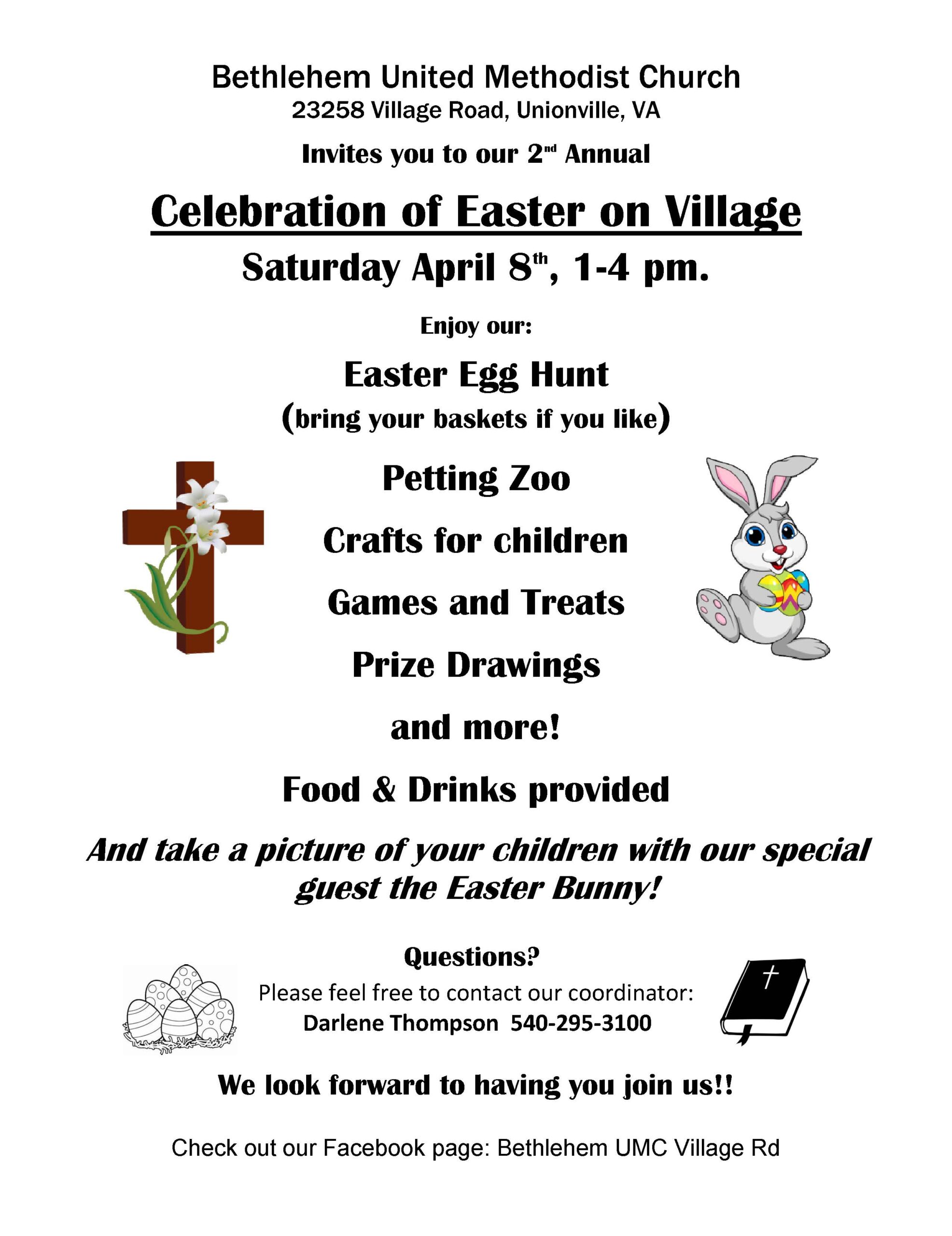 <h1 class="tribe-events-single-event-title">Bethlehem United Methodist Church Celebration of Easter on Village</h1>