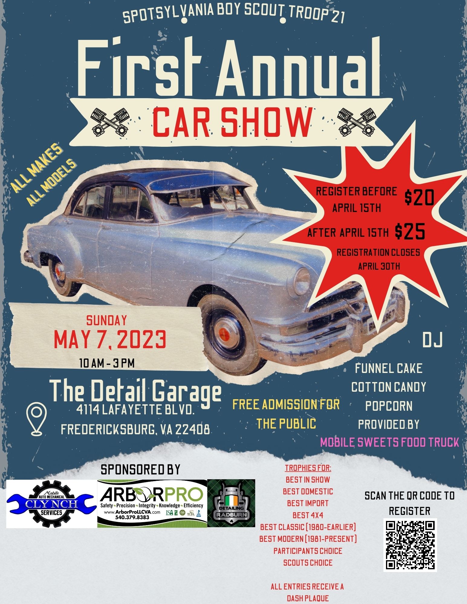 <h1 class="tribe-events-single-event-title">Spotsylvania Boy Scout Troop 21 Car Show Fundraiser</h1>