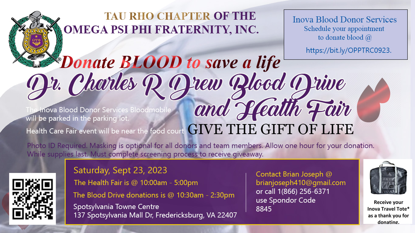 <h1 class="tribe-events-single-event-title">Tau Rho Chapter of the Omega Psi Phi  Fraternity , Inc.  Blood Drive</h1>