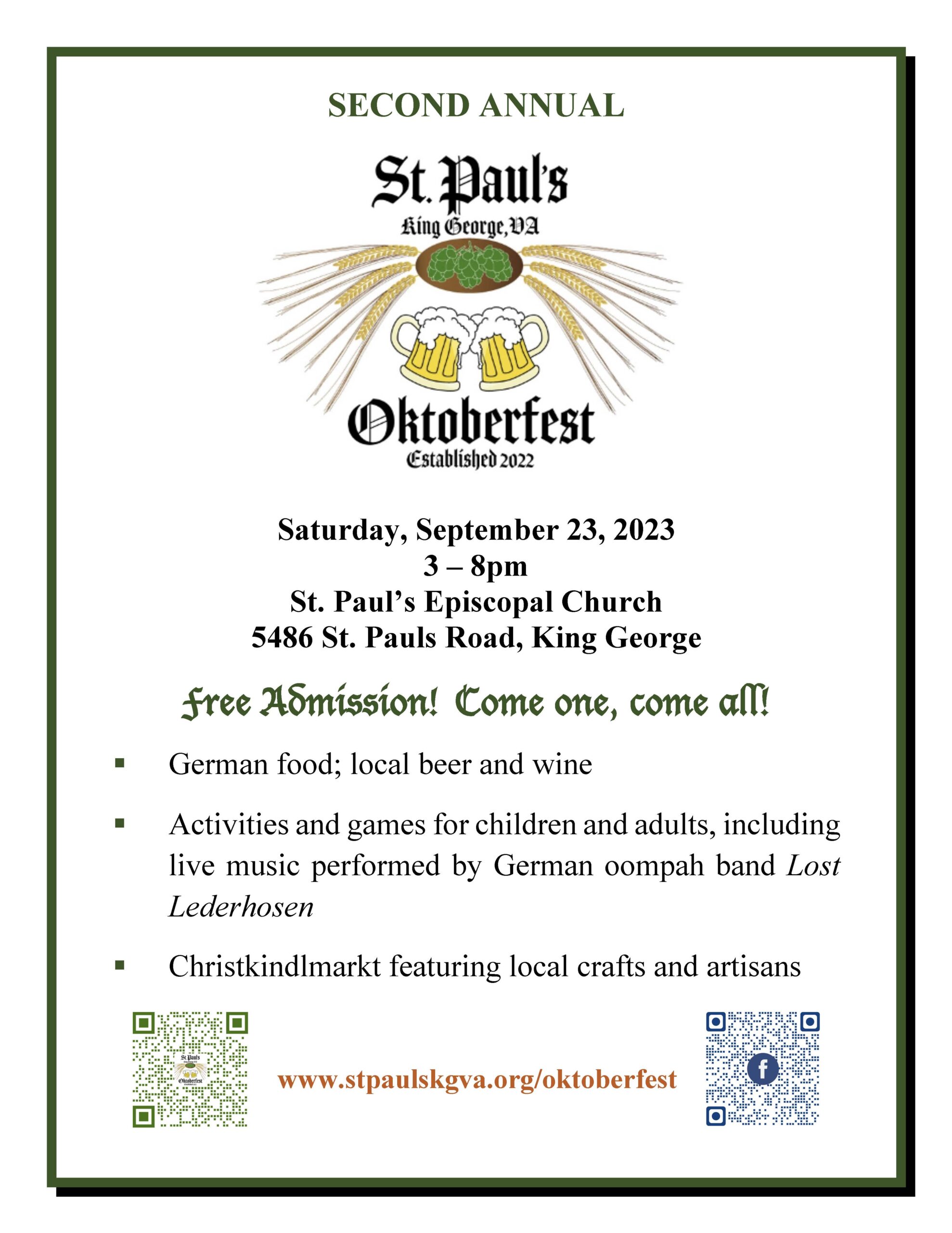 <h1 class="tribe-events-single-event-title">St. Paul’s Oktoberfest, King George</h1>