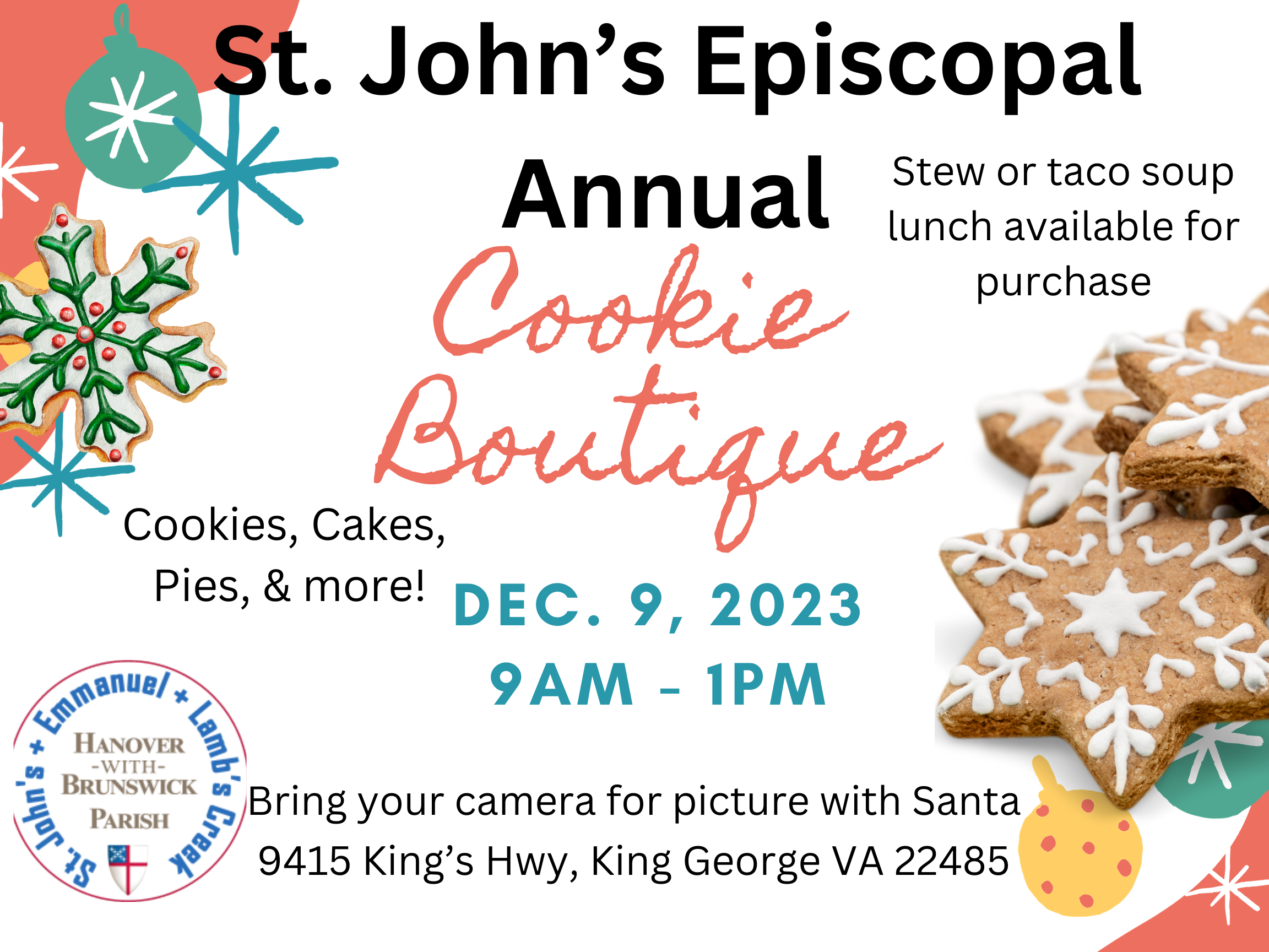<h1 class="tribe-events-single-event-title">St. John’s Annual Cookie Boutique</h1>