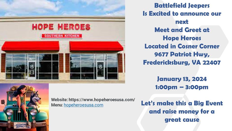 <h1 class="tribe-events-single-event-title">Battlefield Jeepers and Hope Heroes</h1>