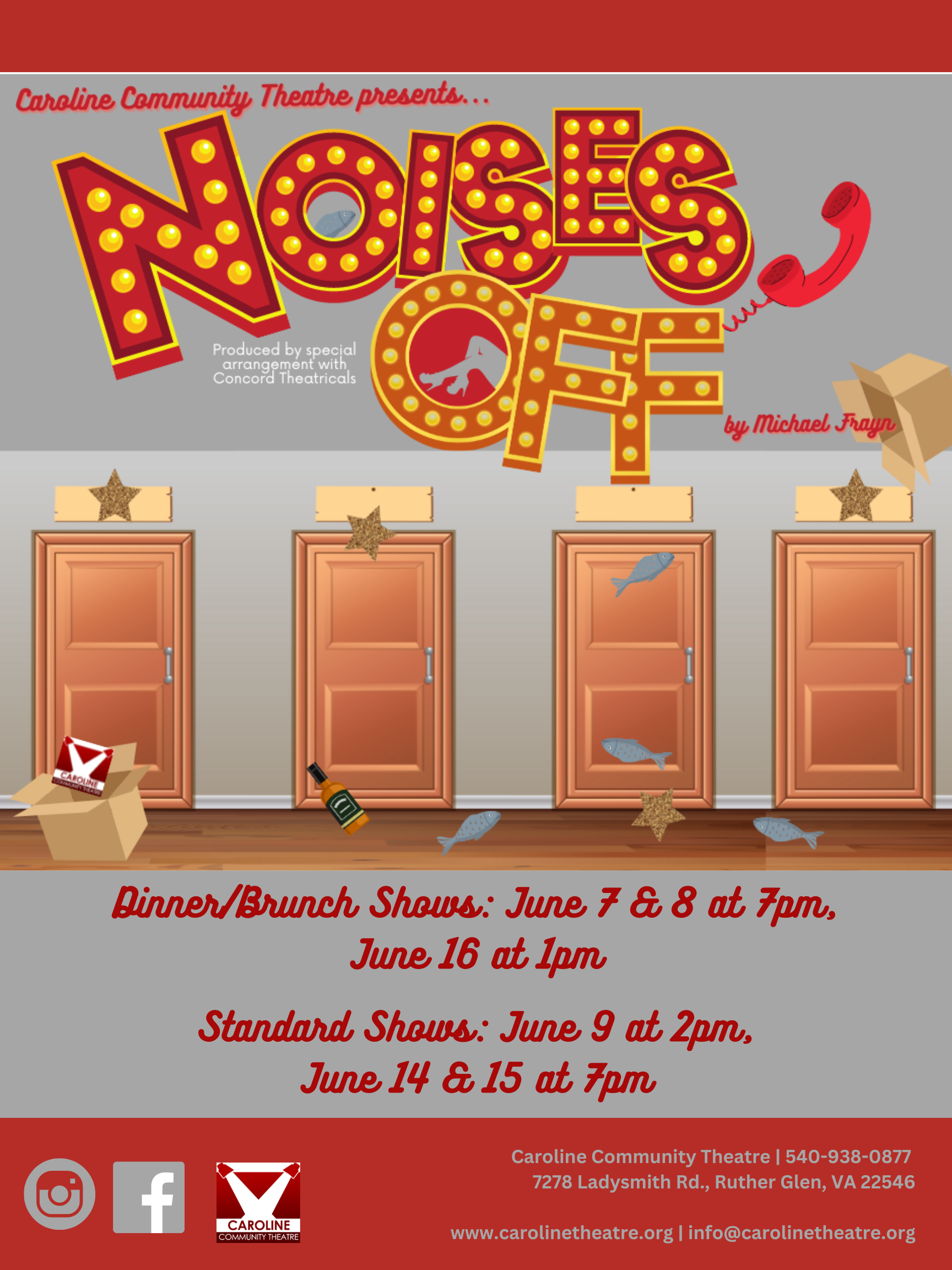 <h1 class="tribe-events-single-event-title">Audition Announcement for Caroline Community Theatre’s production of NOISES OFF</h1>